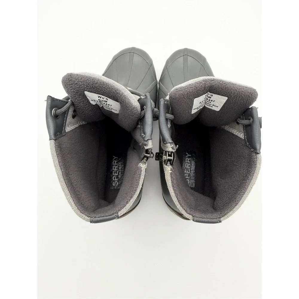 Sperry Women's Top-Sider Saltwater Duck Boots Gray Size 6.5 Waterproof STS84447